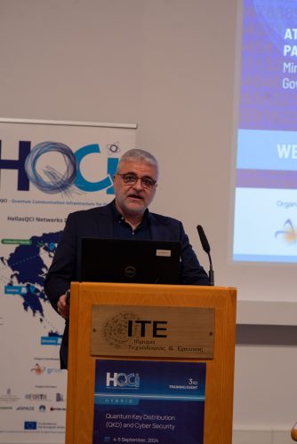 Nektarios Tavernarakis, Chairman, Board of Directors at FORTH addressing the audience